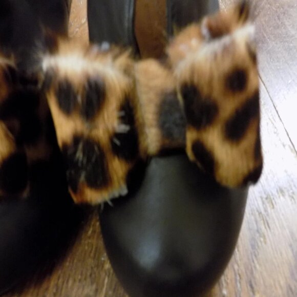 Vivienne Westwood Anglomania Black Leather Fur Bow Platform Heels Booties 37 6.5 - Picture 6 of 14